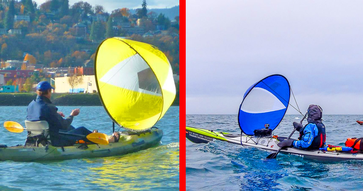 beiyoule Kayak Sails,42 Downwind Wind Sail Durable Foldable Kayak Wind Sail Kayak Paddle Board Accessories for Kayak Boat Sailboat Canoe,Ultra-Light Portable Red 