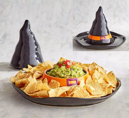 Witch Hat Halloween Chip and Dip Serving Tray