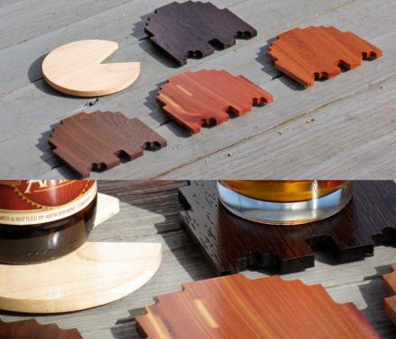 Classy Wooden Pac-Man Coasters