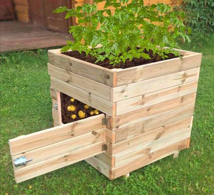 This Wooden Potato Planter Has a Door To Easily Access Your Home-Grown Potatoes