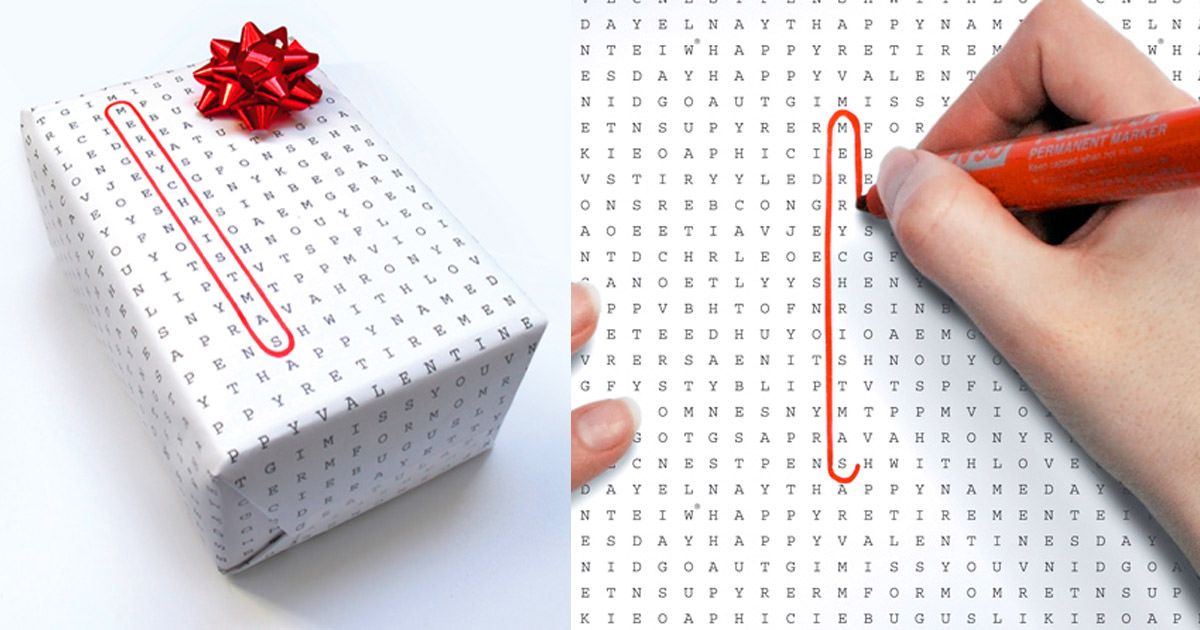 Word Search Wrapping Paper