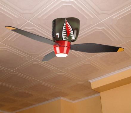 World War II Tiger Shark Plane Ceiling Fan