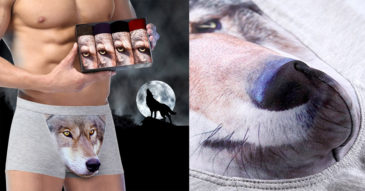 These Boxer-Briefs Look Like A Wolf And It's Making Me Feel Weird
