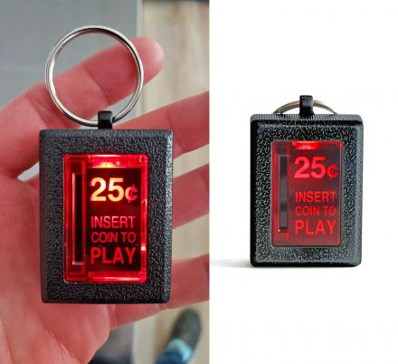 You Can Now Get An Insert Coin Arcade Key-Chain Or Belt Buckle That Actually Lights Up