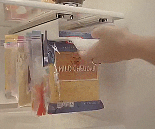 The Zip n Store Is a Slide-Out Organizer For Ziploc Bags In The Fridge