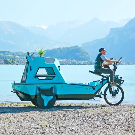 The Z-Triton Is a Tricycle, Boat, and Camper all In One Electric Recreation Vehicle