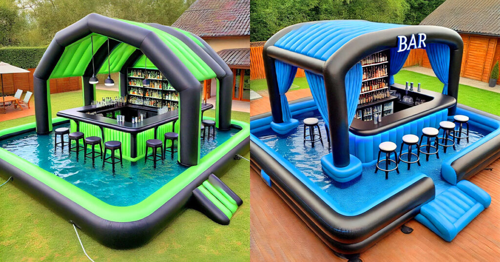 Inflatable pool bars