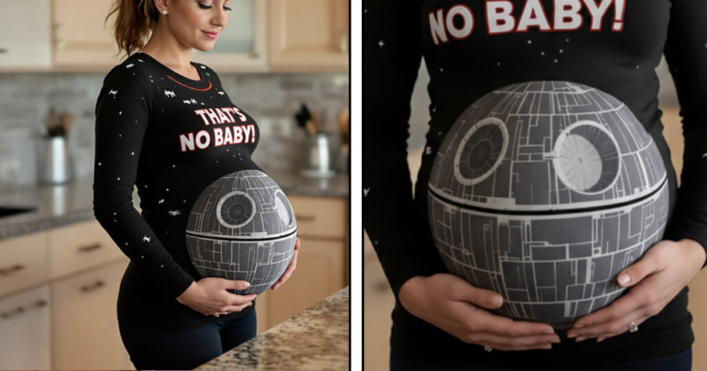 That's no baby death star maternity shirt
