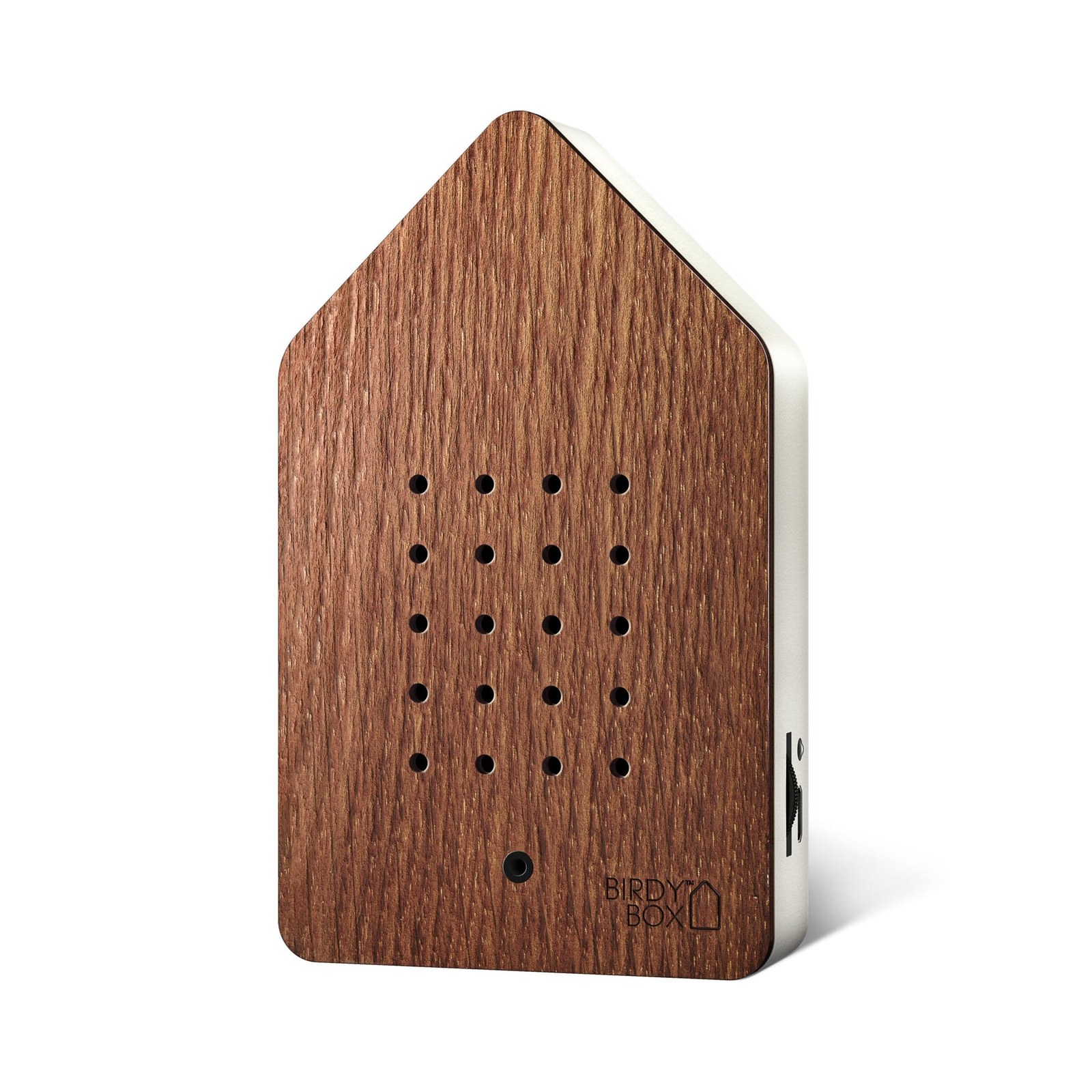 RELAXOUND Birdybox Dark Oak sound box angled front view