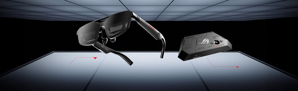 ROG XREAL R1 glasses with virtual gaming screen concept
