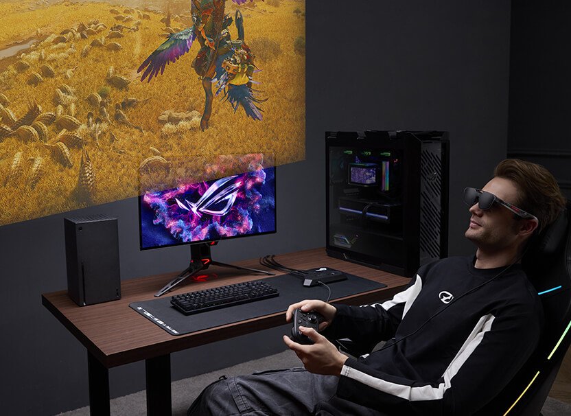 ROG XREAL R1 connected to handheld and gaming devices