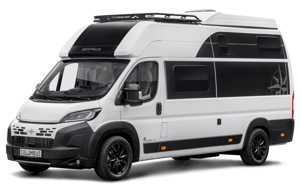 Westfalia Columbus Liner camper van exterior with pop-up roof