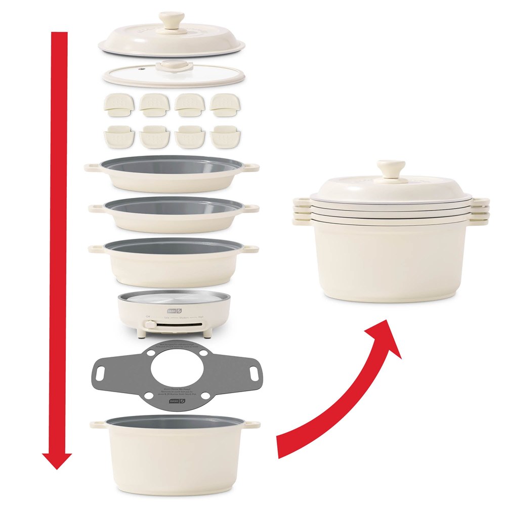 Dash Stacks cookware nested with burner and accessories