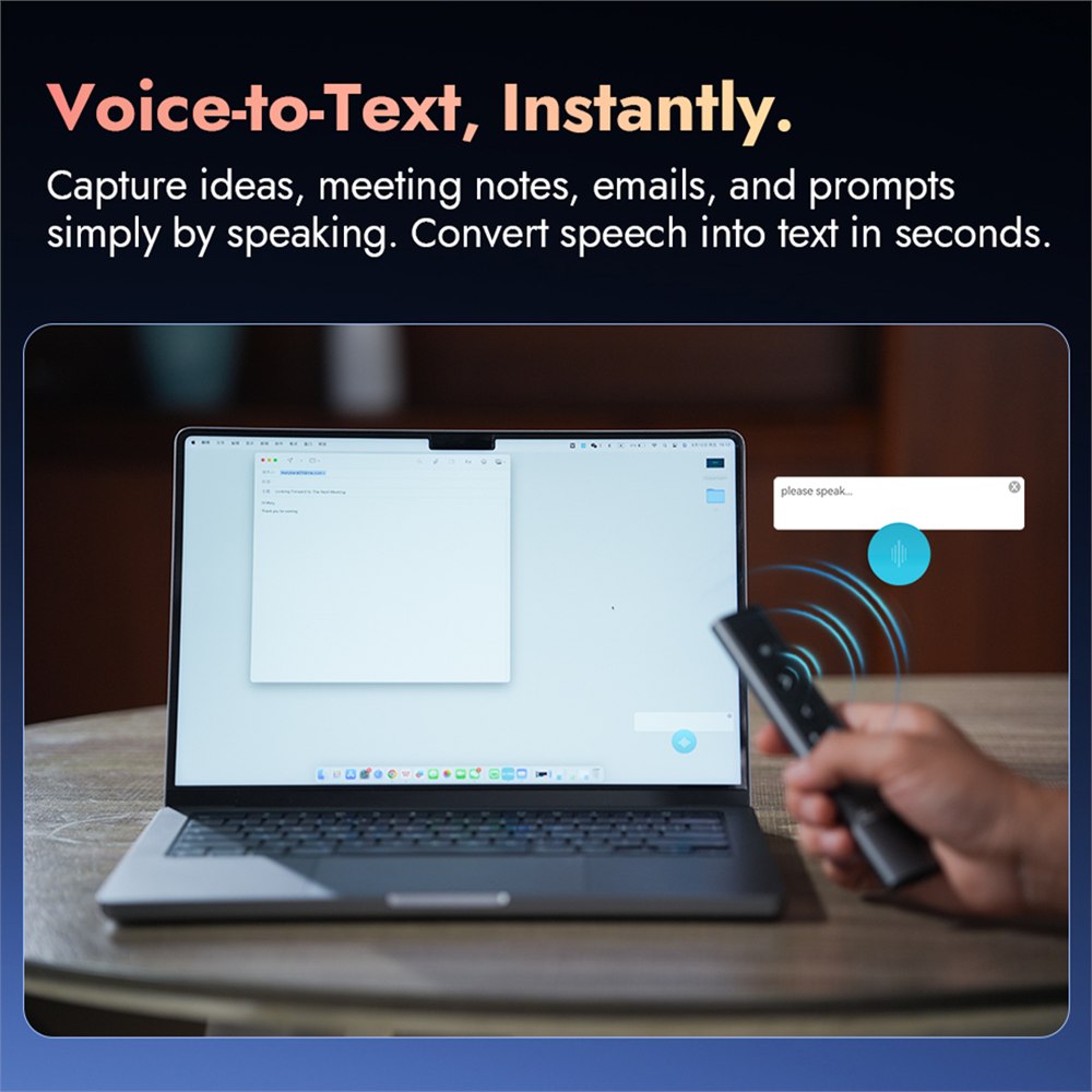 PowerRider P1 used for voice-to-text input with a laptop