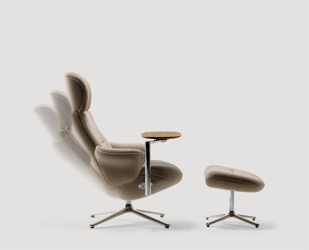 Diffrient Lounge showing its reclining ergonomic posture