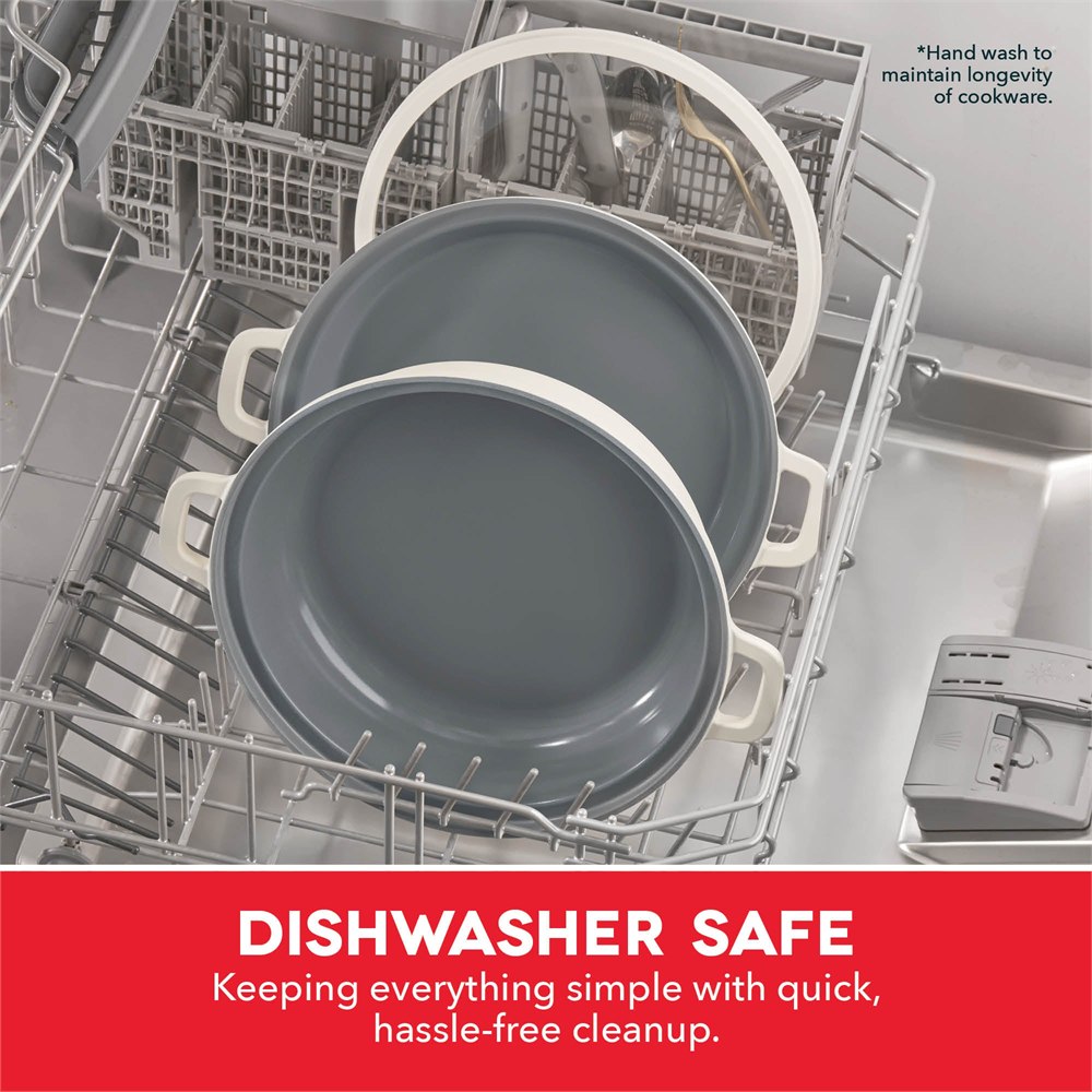 Dash Stacks pan shown in dishwasher-safe cleanup view