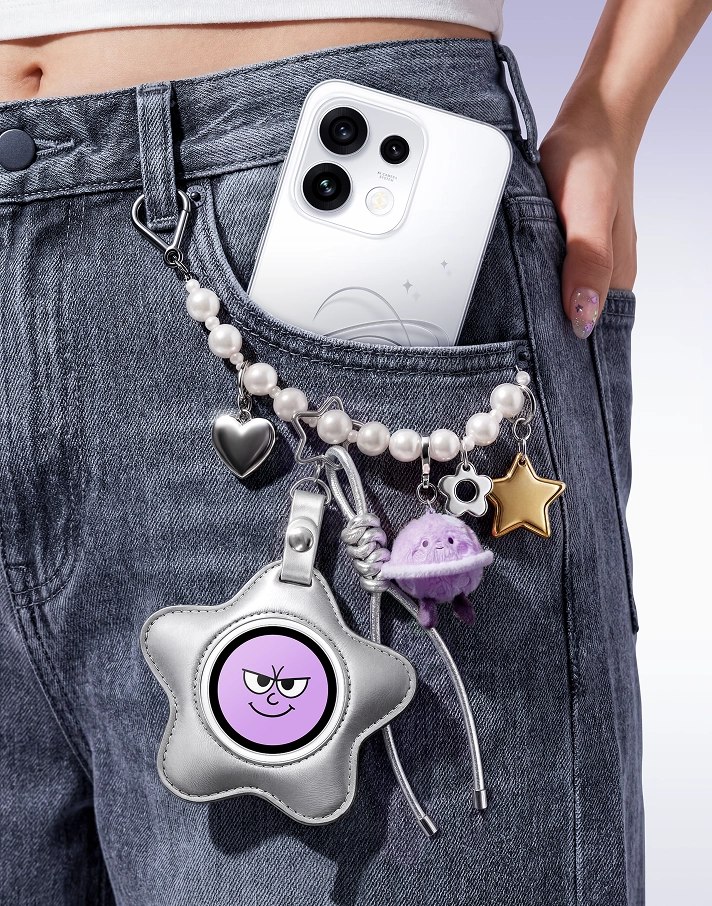 OPPO Bubble shown as a magnetic wearable-style accessory paired with a phone