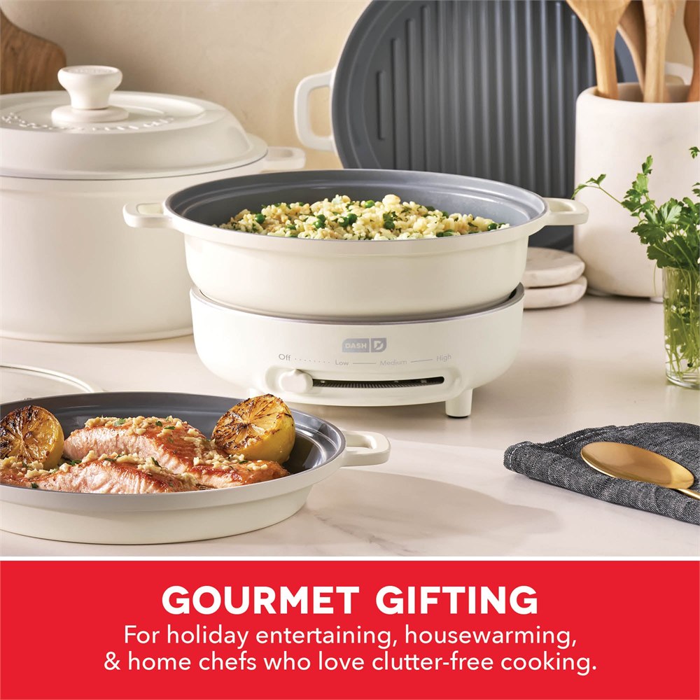 Dash Stacks cookware serving from electric burner