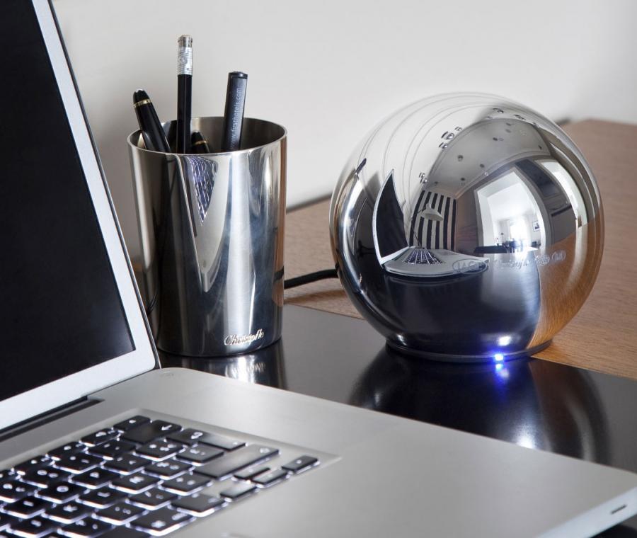 Futuristic Silver Sphere Hard Drive