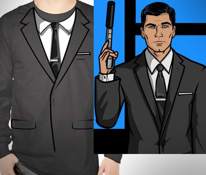 Archer Suit Long Sleeve T-Shirt Costume