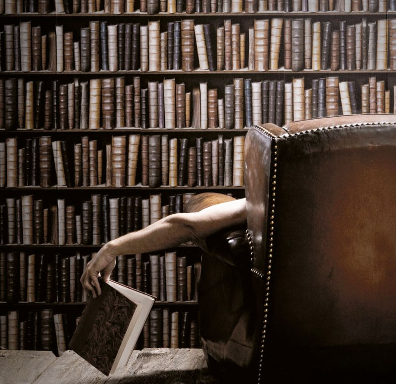 Library Bookcase Wallpaper