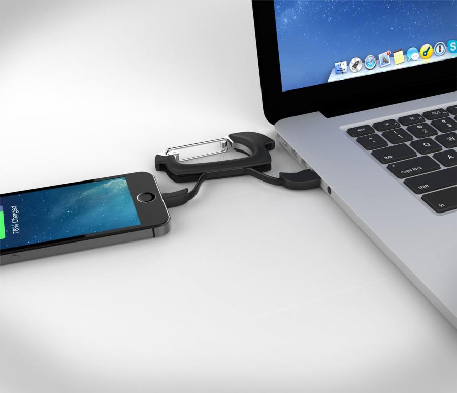 Nomadclip Is a Carabiner That Charges Your Phone