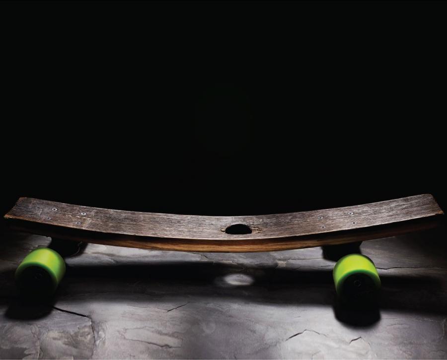 Skateboard Made From Bourbon Barrel Wood