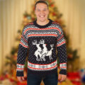Humping Reindeer Threesome Ugly Christmas Sweater