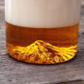 Oregon Pint Glass Has a Mountain Molded Inside Of It