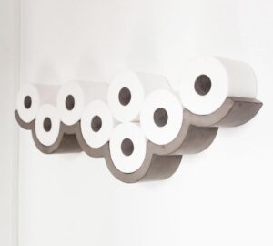 This Incredible Cloud Shaped Toilet Paper Holder Is Made From Solid Concrete