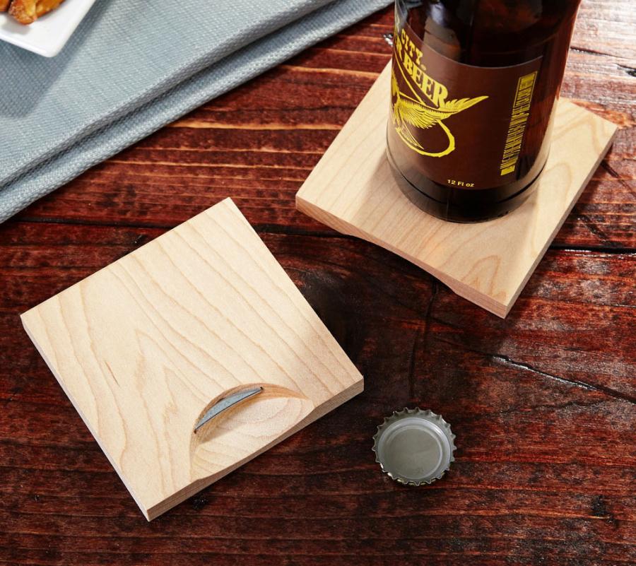 Wooden Bottle Opener Coasters
