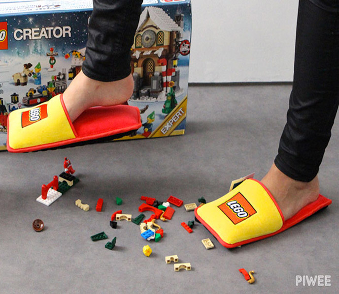 These Lego Slippers Ensure You'll Never Injure Your Feet Stepping On Legos Again