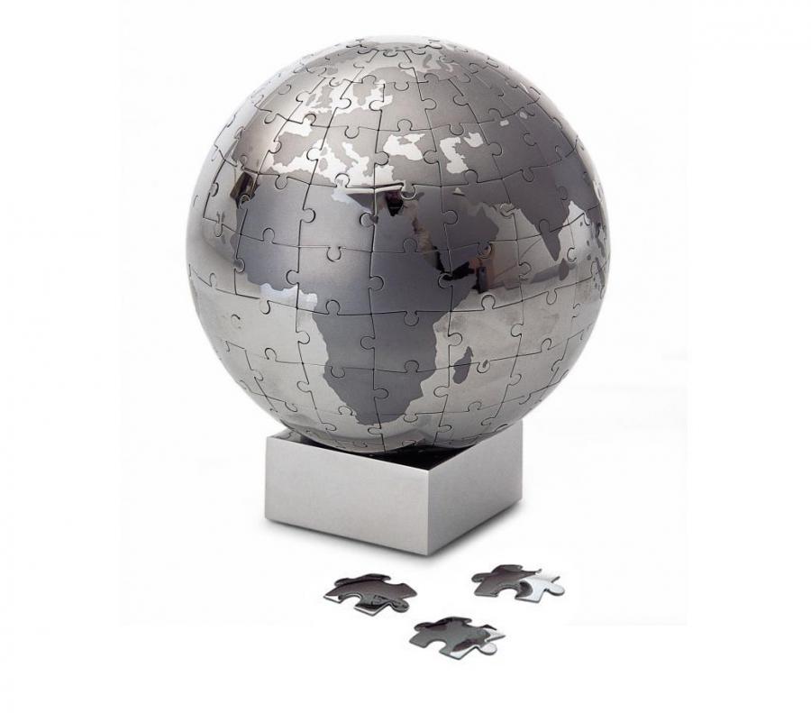 Chrome Magnetic Globe Puzzle