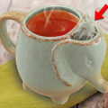 This Cute Elephant Mug Has a Spot For Your Tea Bag After It's Done Brewing