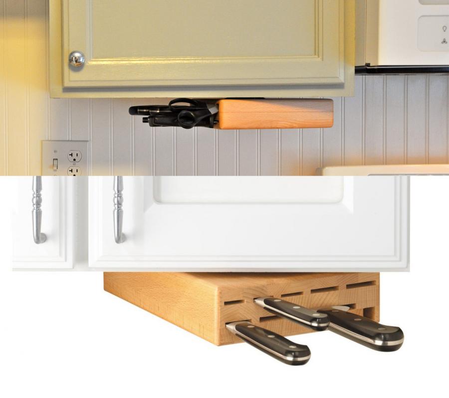 Under-Cabinet Swinging Knife Holder Block