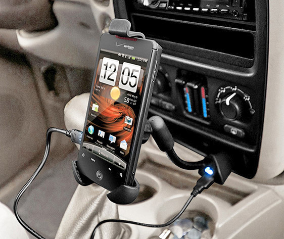 This Car Phone Mount Is Attached Right To Your Cars Power Adapter