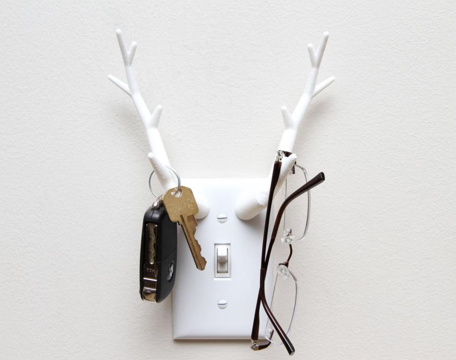 Antler Light Switch Key Holder