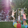 Jungle Jumparoo: A Mini Jumping Playground and Water Fountain