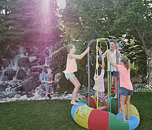 Jungle Jumparoo: A Mini Jumping Playground and Water Fountain