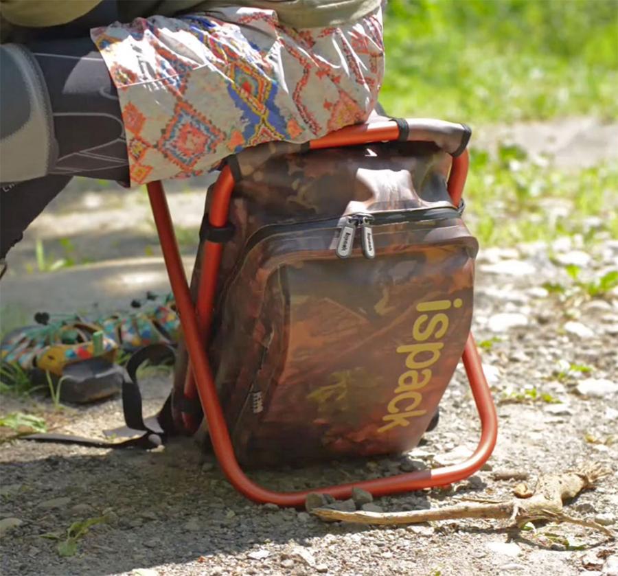 ISPACK Adventure Backpack Turns Into a Chair When Needed