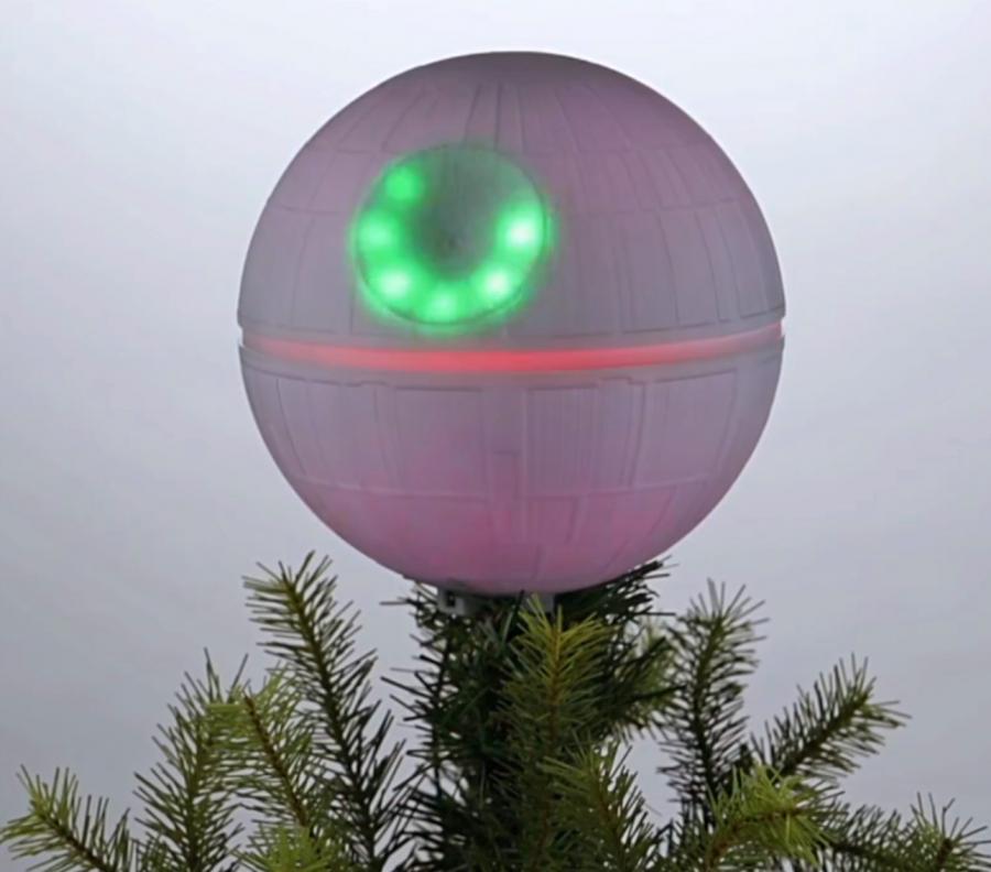 Every Star Wars Geek Needs This Light-up Death Star Christmas Tree Topper