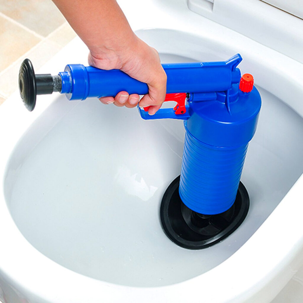 This Air Pressure Gun Drain Blaster Instantly Unclogs Sinks, Tubs, and Toilets