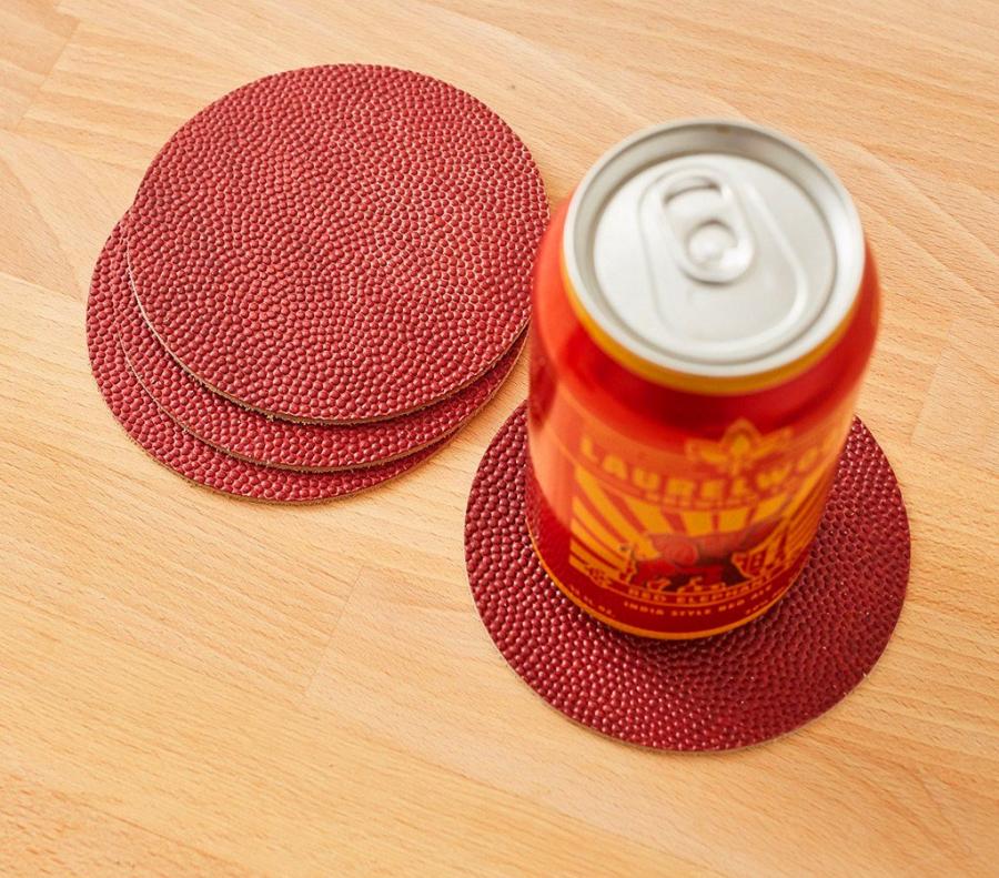 NFL Football Leather Coasters (Set of 4)