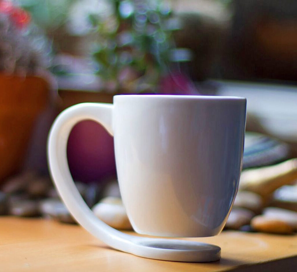 This Floating Coffee Mug Prevents Water Stains On Your Tables