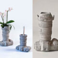 Cement Camera Shaped Vase or Desk Organizer