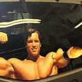 Arnold Schwarzenegger Waving Rear Wiper Decal