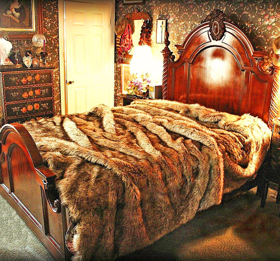 Faux Wolf Fur Bedspread