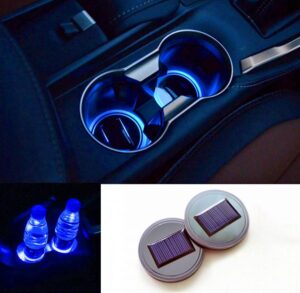 Solar Powered LED Car Cup Holder Lights (2-Pack)
