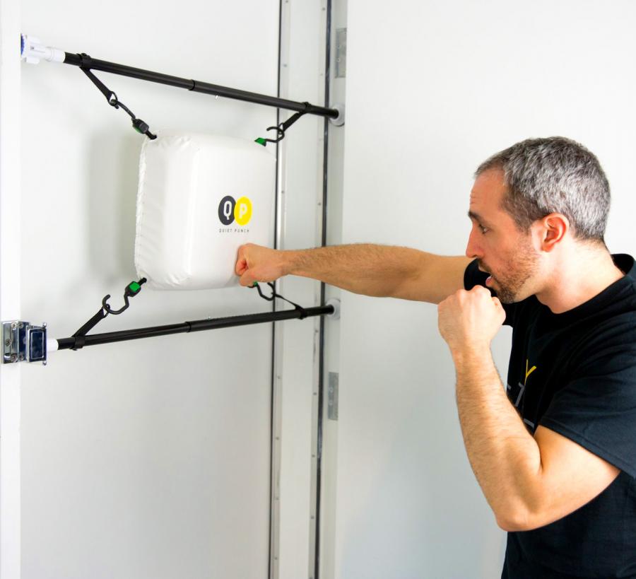 Quiet Punch: Punching Bag That Attaches To Any Door-Frame