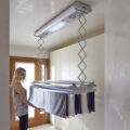 The Foxydry Electric Clothesline Automatically Raises Up To Ceiling To Save On Space
